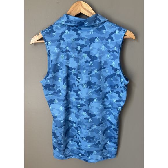 GFore Women’s Skull Icon M Camo Sleeveless Polo Tulum Golf Shirt G/Fore - Picture 3 of 7